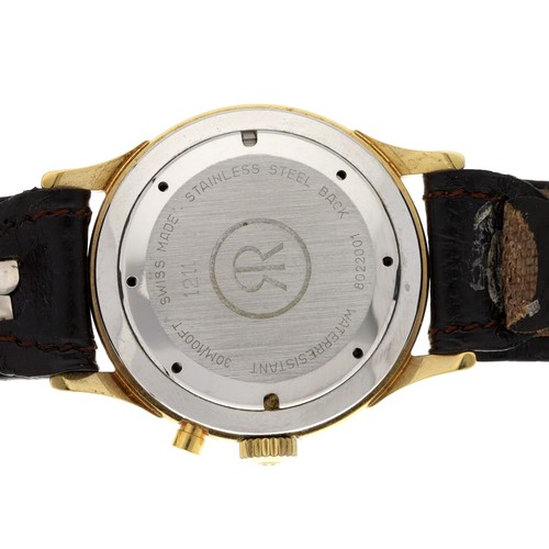 333 - Revue Thommen Cricket Alarm gold plated and stainless steel gentleman's wristwatch, case no. 1211, s... 