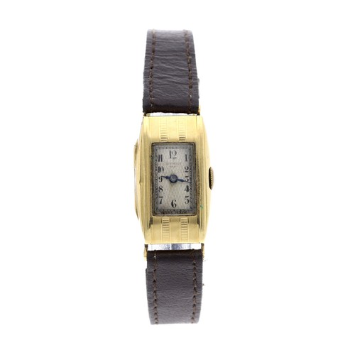 339 - Autorist Self-Winding 18ct rectangular lady's wristwatch, import hallmarks Glasgow 1931, signed rect... 