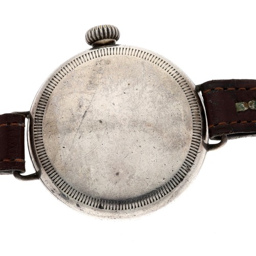 341 - American Waltham silver wire-lug gentleman's wristwatch, serial no. 19529xxx, circa 1914, signed cir... 