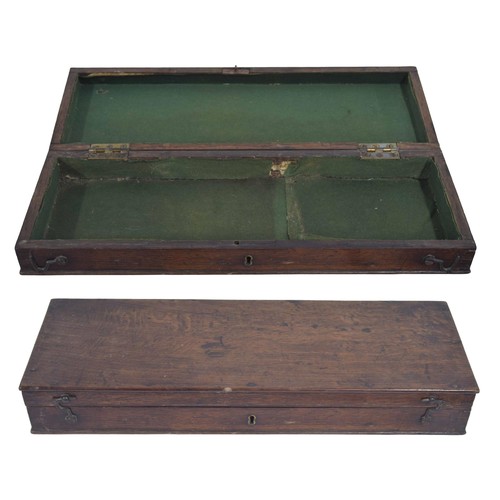 1063 - 19th century oak gun box, 22” wide, depth 7.5”, 3” high