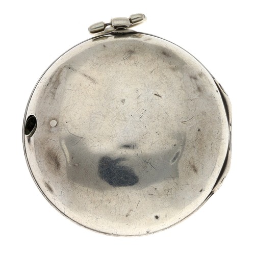 74 - Jno. Edmonds, London - George III English silver pair cased verge pocket watch, London 1769, signed ... 