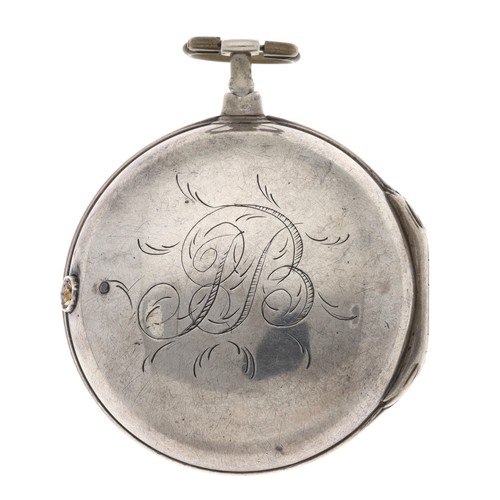 78 - George Clerke, London - English 18th century silver pair cased verge pocket watch, London 1780, sign... 