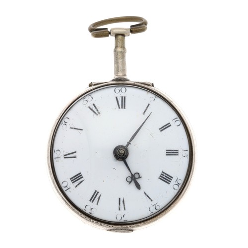 78 - George Clerke, London - English 18th century silver pair cased verge pocket watch, London 1780, sign... 