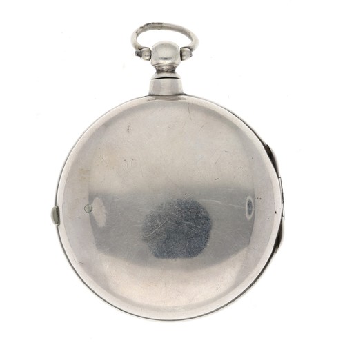 81 - John Thomas, Builth Wells - Victorian silver pair cased verge half hunter pocket watch, London 1872,... 