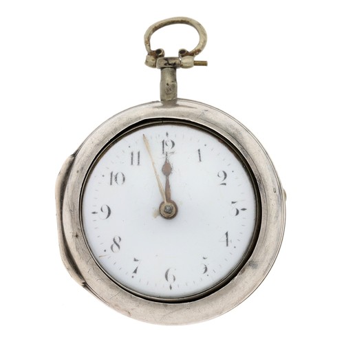 89 - William Spalding, Gainsboro - English 18th century silver pair cased verge pocket watch, London 1778... 