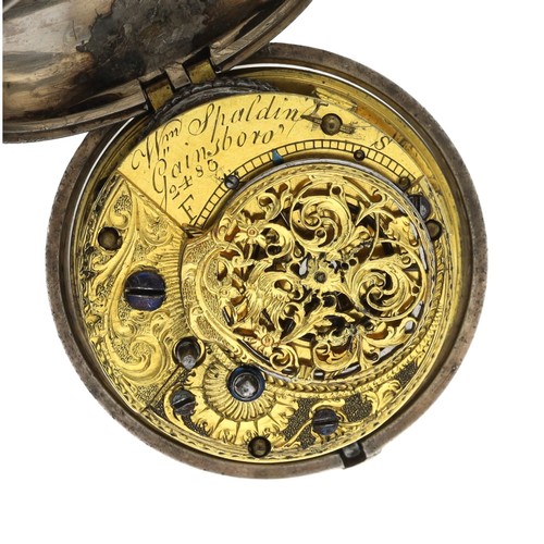 89 - William Spalding, Gainsboro - English 18th century silver pair cased verge pocket watch, London 1778... 