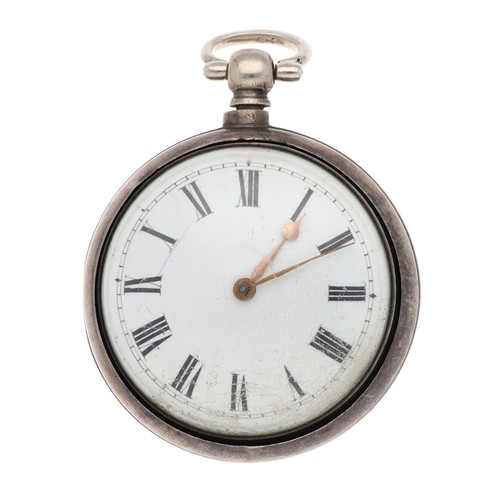 64 - Dwerrihouse & Carter, Daniel Street - George IV silver pair cased verge pocket watch, London 182... 