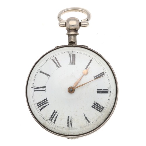 64 - Dwerrihouse & Carter, Daniel Street - George IV silver pair cased verge pocket watch, London 182... 