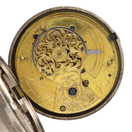 64 - Dwerrihouse & Carter, Daniel Street - George IV silver pair cased verge pocket watch, London 182... 