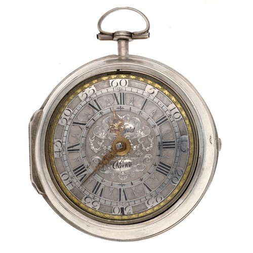 65 - Fromanteel & Clarke - early 18th century silver pair cased verge pocket watch, circa 1700, signe... 