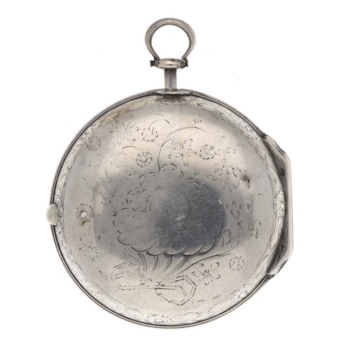 66 - Wm. Curteen, London - George III silver pair cased verge pocket watch, London 1765, signed fusee mov... 