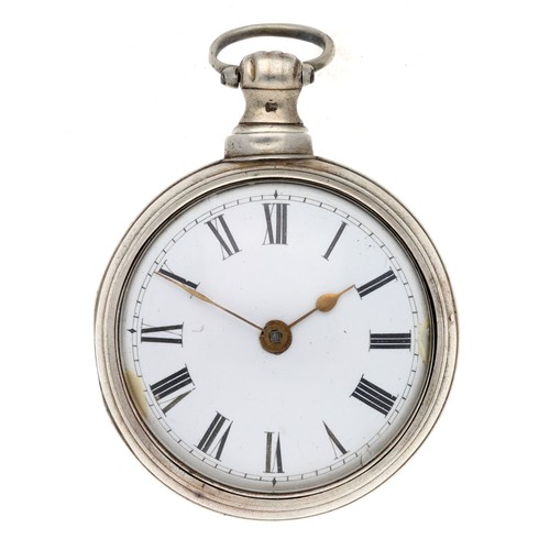 67 - T. Warwick, Birmingham - 19th century silver pair cased verge pocket watch, Birmingham 1815, signed ... 