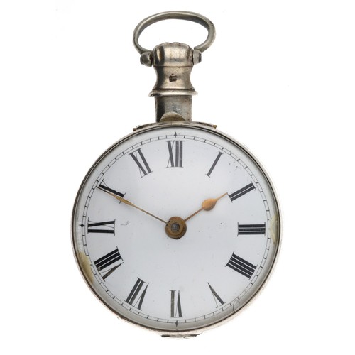 67 - T. Warwick, Birmingham - 19th century silver pair cased verge pocket watch, Birmingham 1815, signed ... 