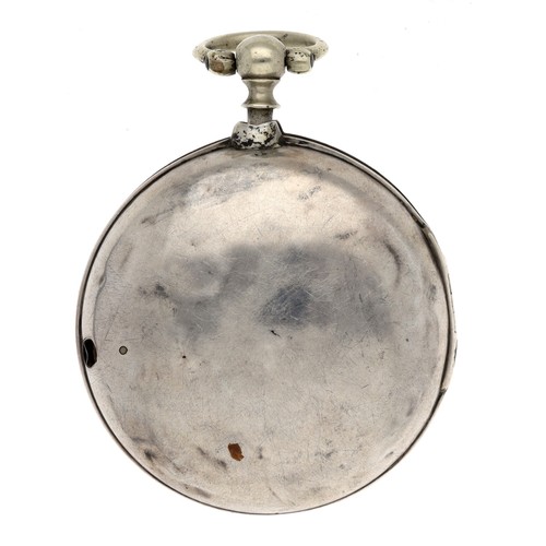 69 - W. Brown, London - Early 19th century silver pair cased verge pocket watch, signed fusee movement, n... 