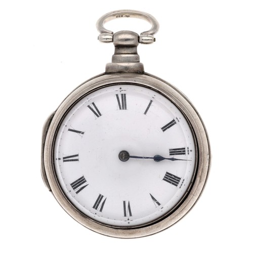 1 - George IV silver pair cased verge pocket watch, London 1827, the fusee movement initialled, London, ... 