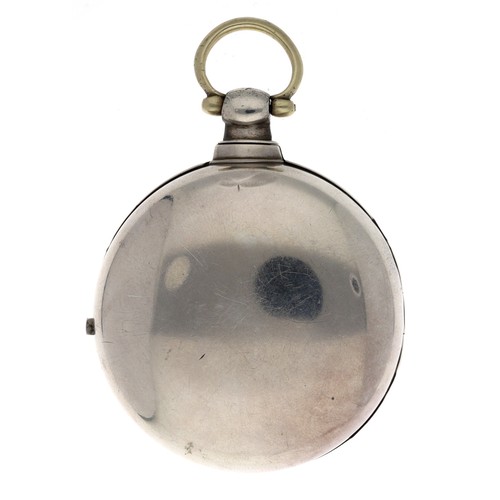 4 - Early 19th century English silver pair cased verge pocket watch, Birmingham 1822, unsigned movement,... 