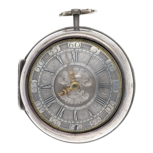 10 - Simon De Charmes, London - early 18th century silver pair cased verge pocket watch, circa 1710, sign... 