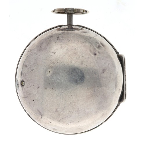 10 - Simon De Charmes, London - early 18th century silver pair cased verge pocket watch, circa 1710, sign... 