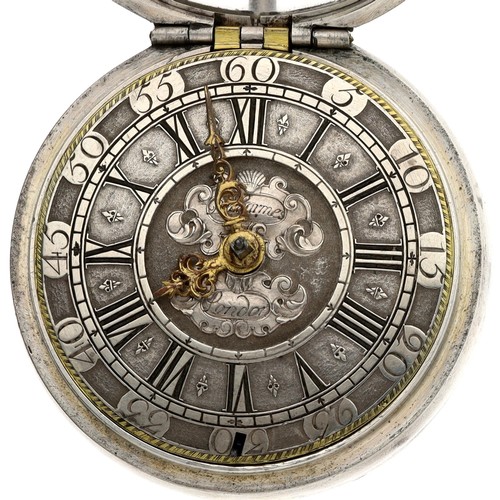 10 - Simon De Charmes, London - early 18th century silver pair cased verge pocket watch, circa 1710, sign... 