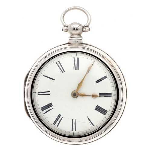 11 - Henry Lower, Coventry - early 19th century English silver pair cased verge pocket watch, London 1831... 