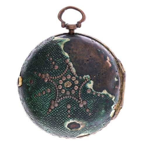 12 - C. Cabrier, London - 18th century gilt metal pair cased verge pocket watch, the signed fusee movemen... 