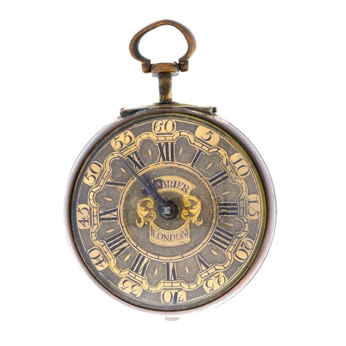 12 - C. Cabrier, London - 18th century gilt metal pair cased verge pocket watch, the signed fusee movemen... 