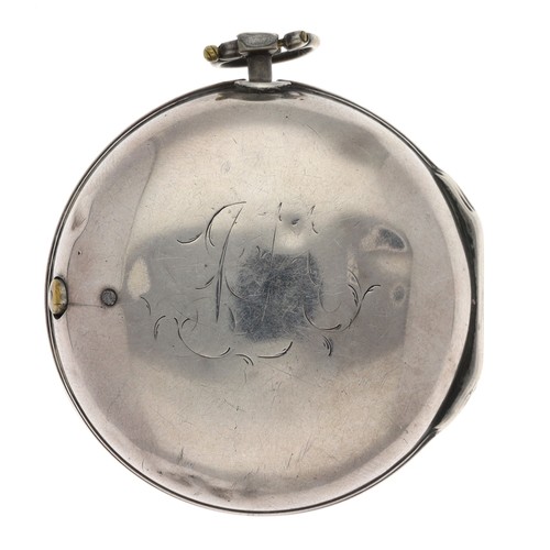 23 - Robt Bridges, London - George III silver verge pair cased pocket watch, London 1781, signed fusee mo... 