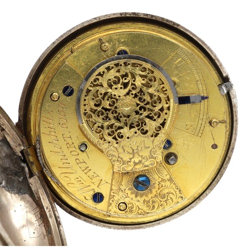 26 - Wm Underhill, Newport - Early 19th century silver pair cased verge half hunter pocket watch, Birming... 