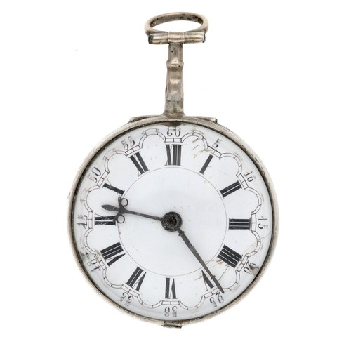 28 - Thos. Fitter, London - English 18th century silver pair cased verge pocket watch, London 1797, signe... 