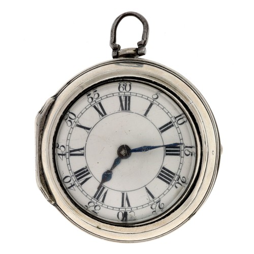 35 - Jno. Wilton, London -  English 18th century silver pair cased verge pocket watch, London 1760, signe... 