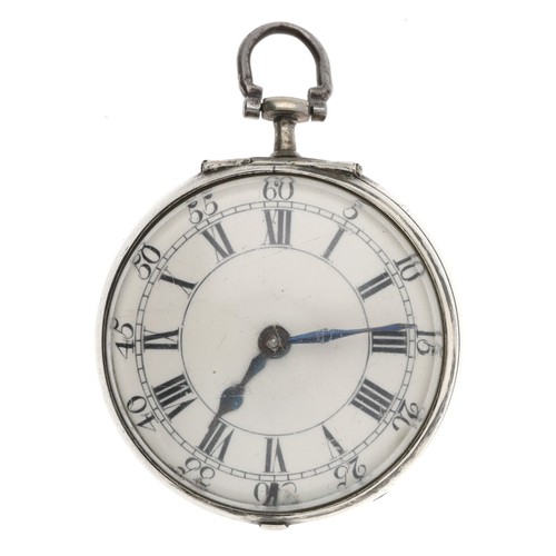 35 - Jno. Wilton, London -  English 18th century silver pair cased verge pocket watch, London 1760, signe... 