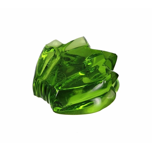 601 - Baccarat green glass frog paperweight, signed and marked to the underside, 1.25