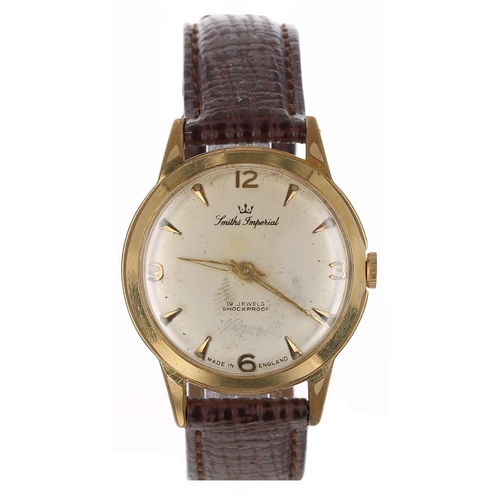 682 - Smiths Imperial gold plated and stainless steel gentleman's wristwatch, circular silvered dial with ... 