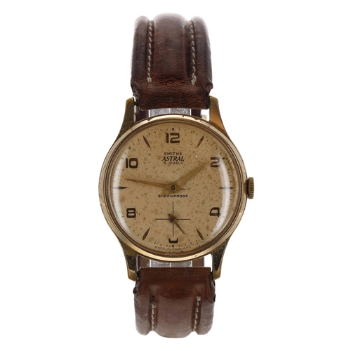 683 - Smiths Astral gold plated and stainless steel gentleman's wristwatch, circular patina dial with gilt... 