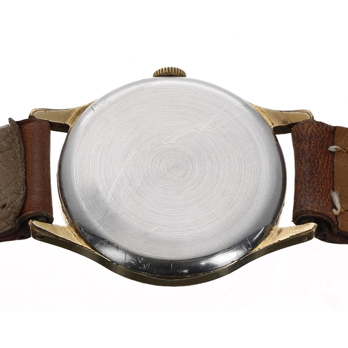 683 - Smiths Astral gold plated and stainless steel gentleman's wristwatch, circular patina dial with gilt... 