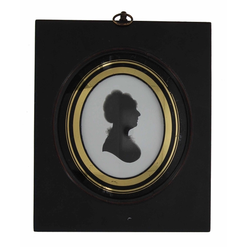 676 - Attributed to John Miers (1756-1821) - Portrait silhouette, said to be Mrs Gaye, inscribed on a labe... 