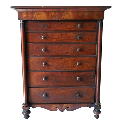 783 - 19th century mahogany chest of drawers, the plain top over a cushion drawer on seven further graduat... 