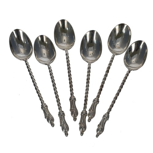 509 - Set of six silver Apostle coffee spoons, maker Mappin Brothers, Sheffield 1919, 4.5