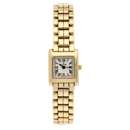 18 - Concord 14ct yellow gold lady's wristwatch, quartz, 47.4gm, 18mm