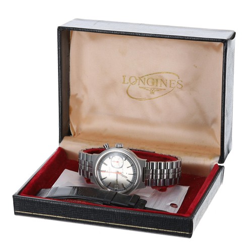 14 - Longines Conquest 'XX Olympic Games Munich 1972' single button chronograph stainless steel gentleman... 