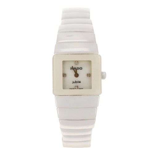 21 - Rado Diastar Jubilé High Tech Ceramics white ceramic lady's wristwatch, reference no. 152.0332.3, sq... 