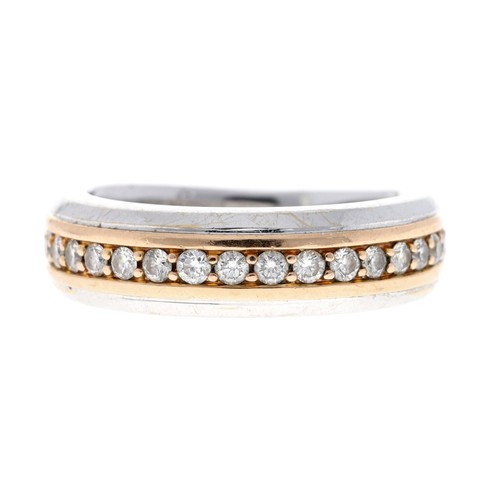 139 - Vera Wang Love 18ct bicolour full eternity ring, round brilliant-cuts, 0.45ct in total, signed, widt... 