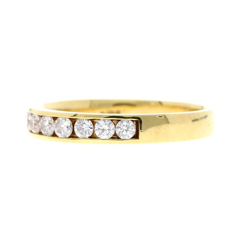 120 - Certified 18ct yellow gold diamond half eternity ring, round brilliant-cut, 0.50ct approx in total, ... 