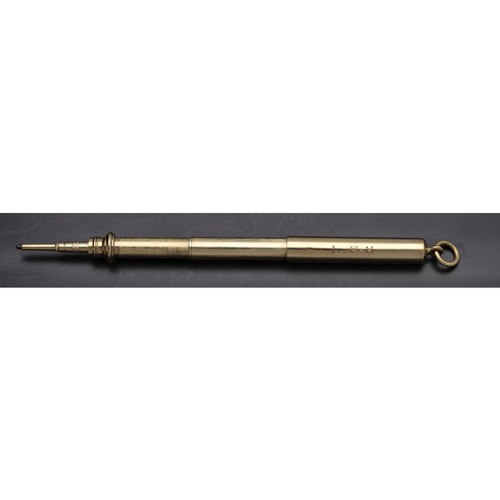 188 - 9ct yellow gold propelling pencil, London 1926, inscribed 'L.F-H', maker G & S Co Ld (probably G... 