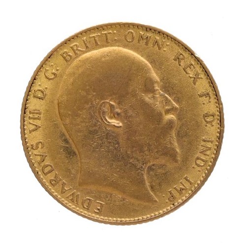 194 - Edwardian 1910 full sovereign coin, 8gm