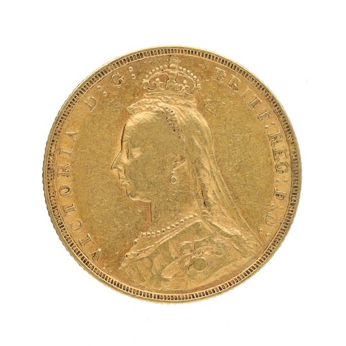 237 - Victorian 1888 full sovereign coin, 8gm; with box