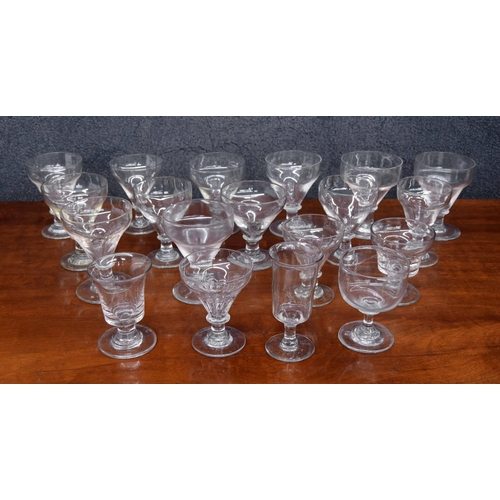 562 - Group of antique and later glass rummers and other drinking glasses (19)