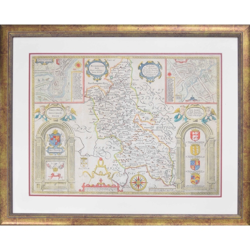 577 - John Speed (18th century) - Map of Buckinghamshire, inscribed and showing the detail of Buckingham, ... 