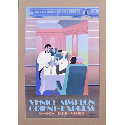 652 - Travel poster for Venice Simplon Orient Express - London Paris Venice, artwork by Pierre Felix (Fix)... 