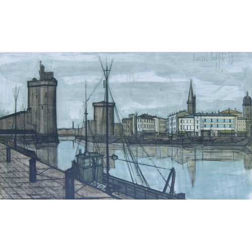 664 - Bernard Buffet (French 1928-1999) - Le Port de la Rochelle, coloured lithograph, 37